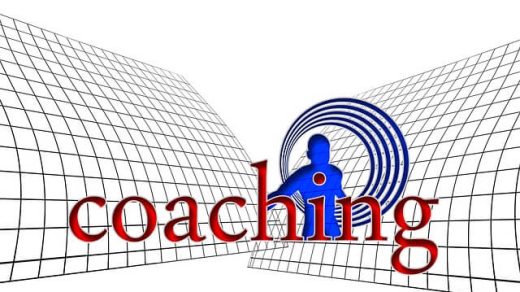 Na siatce wektorowej napis "coaching"